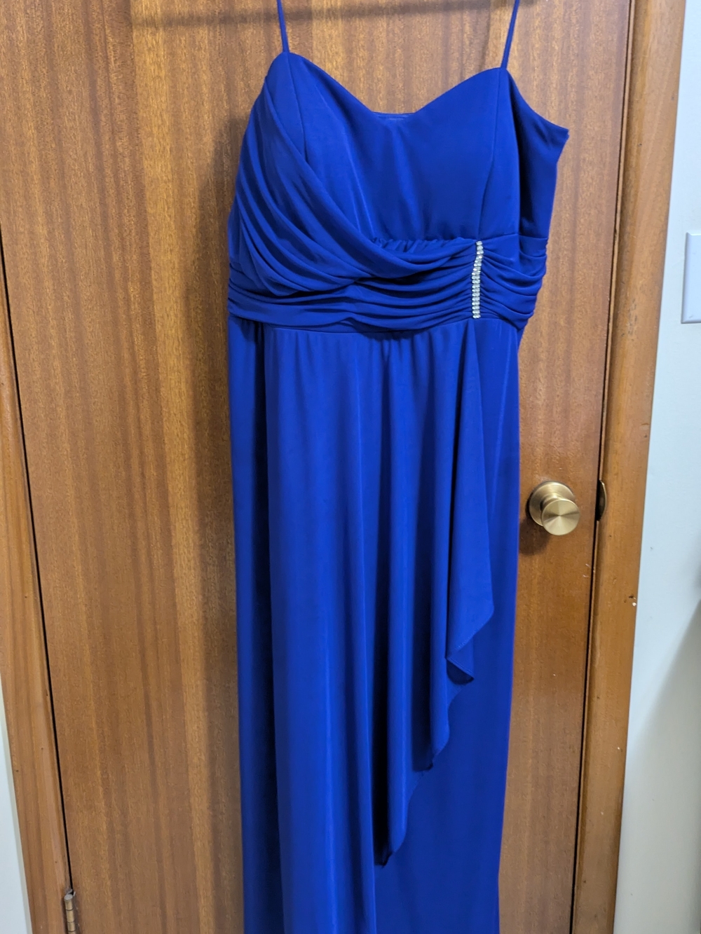 Elegant Royal Blue Spaghetti Strap Evening Dress